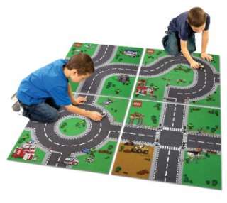 Lego City 4 Playmats Play Floor Mat Construction Fire Police Emergency 