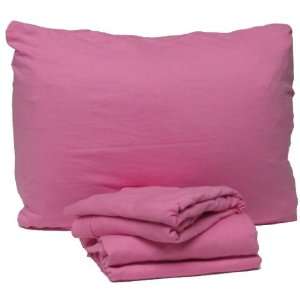  Jersey Knit 3 Pc. Cot Size Camp Sheet Set   Hot Pink