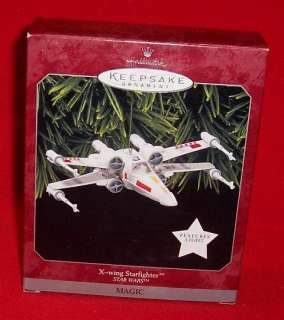   Star Wars X WING STARFIGHTER Christmas Ornament Features Light  