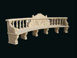 HAND CARVED LARGE MARBLE CLASSIC GARDEN BENCH BNC1  