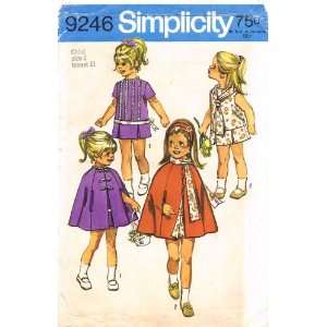  Simplicity 9246 Vintage Sewing Pattern Toddler Girls Cape 
