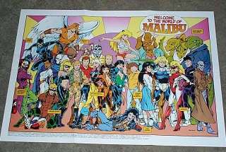 hello malibu comics superheroes this 23 by 16 inch 1992 comic shop 