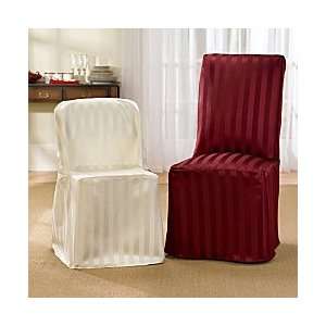  Tonal Stripe Folding Chair Slipcovers   Set of 2   Gold 