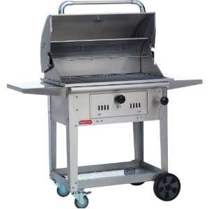   30 inch Stainless Steel Charcoal Grill On Cart Patio, Lawn & Garden