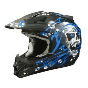  AFX Youth FX 18Y Skull Full Face Helmet Small  Blue Automotive