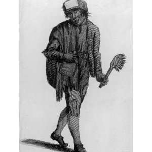  Engraving Depicting Young English Chimney Sweep Stretched 
