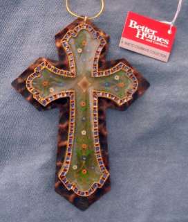 MOSAIC CROSS set of 4 Crosses Ornaments Easter Jesus  