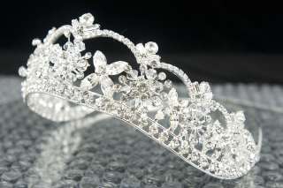 Lavish Bridal Swarovski Rhinestone Crystal Crown Tiara  