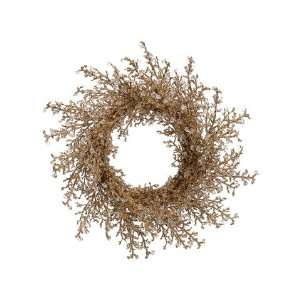   Gold Iced Twig Artificial Christmas Wreath   Unlit 