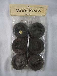 Pier 1 One Wooden Curtain Rings 12 NEW in Box  