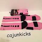 Custom NIKE ELITE BASKETBALL Socks L(8 12) Pink Black   Breast Cancer
