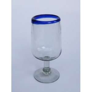 Cobalt Blue Rim wine goblets (set of 6)    orders over 