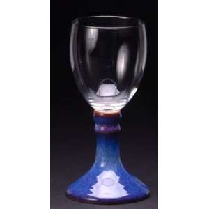 Goblet with Ceramic Stem in Blue 8 ounce 