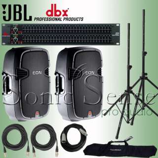 JBL EON515 Powered Pair DBX 231 Graphic EQ PA System  