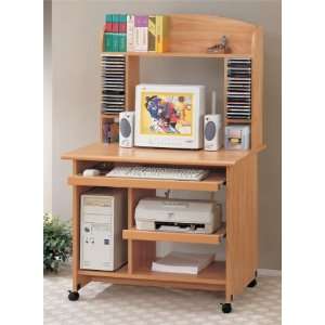  Rolling Computer Desk With Hutch by Poundex