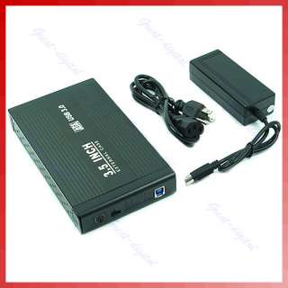   USB 3.0 SATA HDD Hard Disk Drive External Case Enclosure Black  
