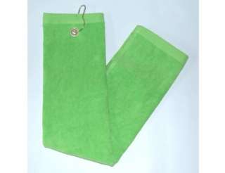 Lime Green Tri Fold Golf, Hand Towel w/Grommet & Hook  
