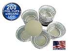 oz. Disposable Aluminum Foil Cup w/Lid 200 Sets Utility/Muffin 