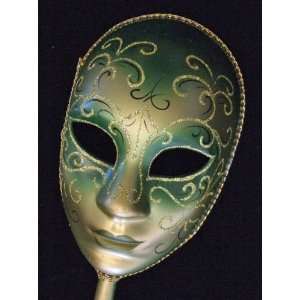 Halloween Mask Full Face Mardi Gras Round Green Venetian 