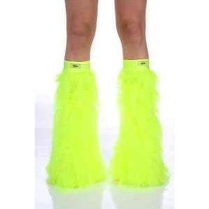   Yellow Faux Fur Fuzzy Furry Legwarmers Boot Covers 
