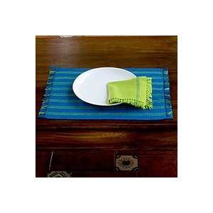  NOVICA Cotton placemats and napkins, Salvador Sky (set 