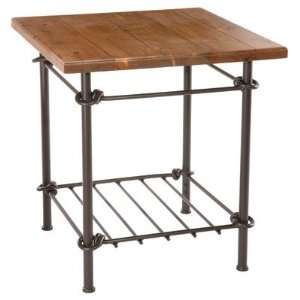  Stone Country Ironworks Knot Side Table in Distressed Pine 