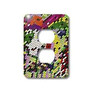     Bricks   Mardi Gras II   Light Switch Covers   2 plug outlet cover