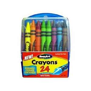  Crayons, w/ Plastic Case, Nontoxic, 24/BX, Assorted 