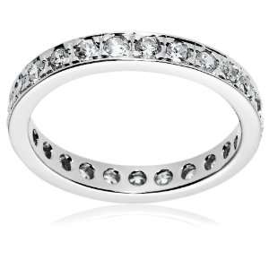  Sterling Silver Cubic Zirconia Eternity Ring, Size 6 