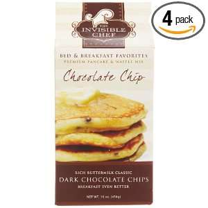 The Invisible Chef Pancake Mix, Dark Chocolate Chip, 16 Ounce Boxes 