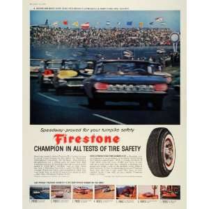  1959 Ad Firestone Rubber X101 Tires Stock Car Race Daytona 