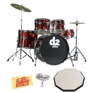  ddrum D2 Five Piece Drum Kit Bundle with 12 Inch Drum Pad, Drum 