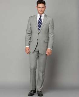 Hilfiger Suit Separates, Grey Sharkskin Slim Fit   Mens Suit Separates 