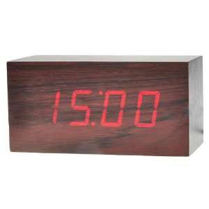  Cherry Wood LED Desktop Clock 