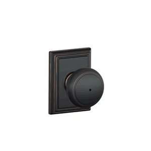   Bronze Privacy Andover Style Knob with Addison Rose