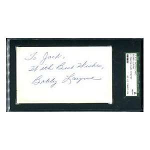  Bobby Layne Autographed / Signed 3x5 Card (JSA & SGC 