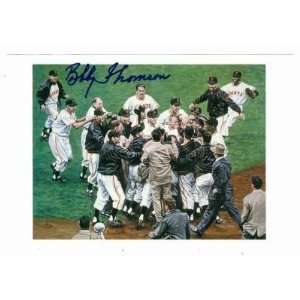 Bobby Thomson Autographed/Hand Signed postcard (New York Giants 1951 