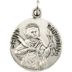   14K Yellow Gold 18.00 mm St. Christina Medal CleverEve Jewelry