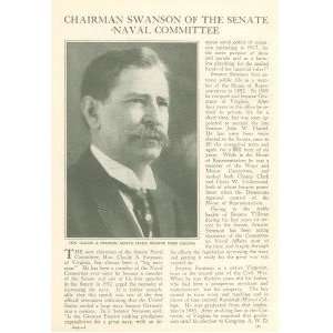  1918 Claude A Swanson Senate Naval Committee Chairman 