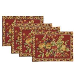  April Cornell Placemats, Tableau Red, Set of 4