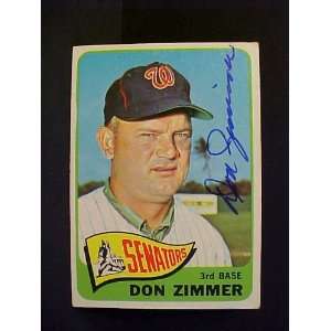 Don Zimmer Washington Senators #233 1965 Topps Autographed Baseball 