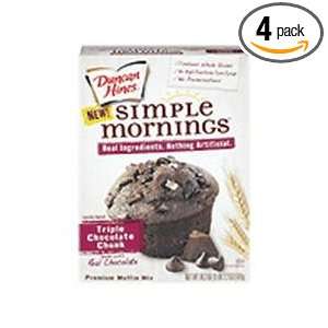 Duncan Hines Simple Mornings Triple Chocolate Chunk Muffin Mix, 18.2 