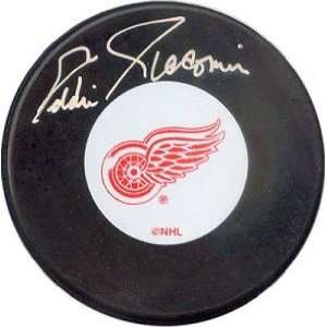 Eddie Giacomin Autographed/Hand Signed Detroit Red Wings Hockey Puck