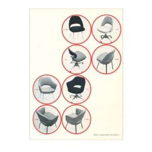  Eero Saarinen Chairs Premium Poster Print, 12x18