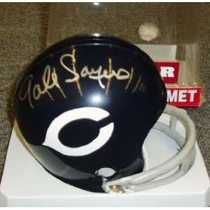 Gale Sayers Autographed Mini Helmet   Throwback Riddell
