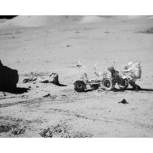  Apollo 17 Eugene Cernan w/ Lunar Rover 8x10 Silver Halide 