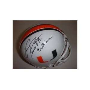 Gino Torretta Autographed Miami Hurricanes Riddell Mini Helmet with 