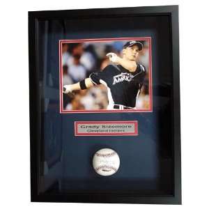 Grady Sizemore autographed MLB Baseball framed in a shadowbox with an 