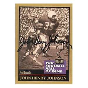  John Henry Johnson Autographed 1991 Football Hall of Fame 
