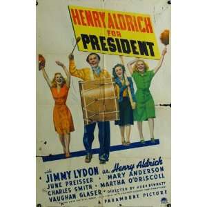  For President Poster Movie 11 x 17 Inches   28cm x 44cm Jimmy Lydon 